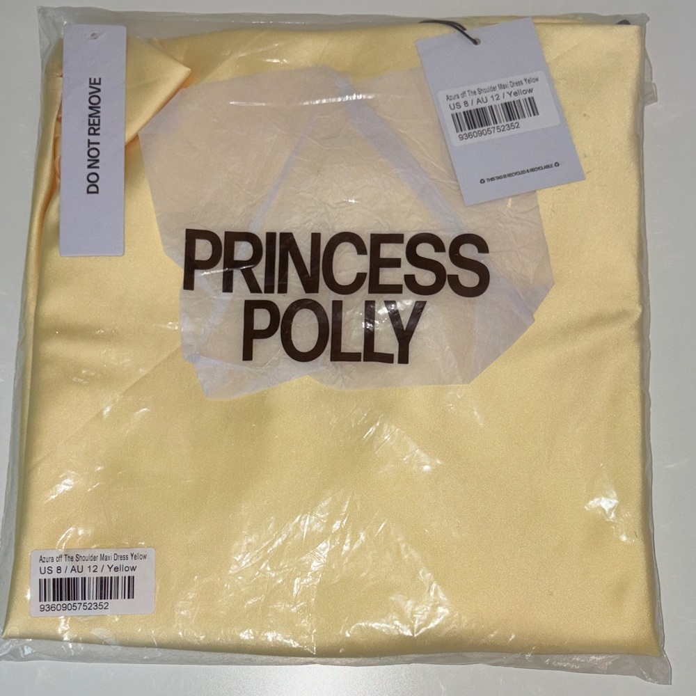Princess Polly Sunny Yellow Off the Shoulder Maxi dress